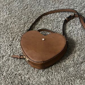 LC Lauren Conrad Brown Heart Crossbody Bag